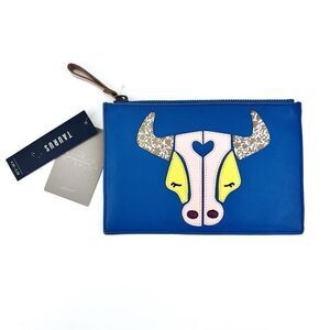 Anthropologie Leather Zodiac Pouch by Miss Albright! TAURUS
